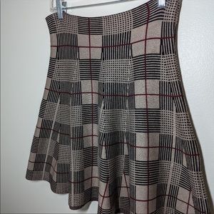 Plaid mod knit a-line Max Studio Skirt